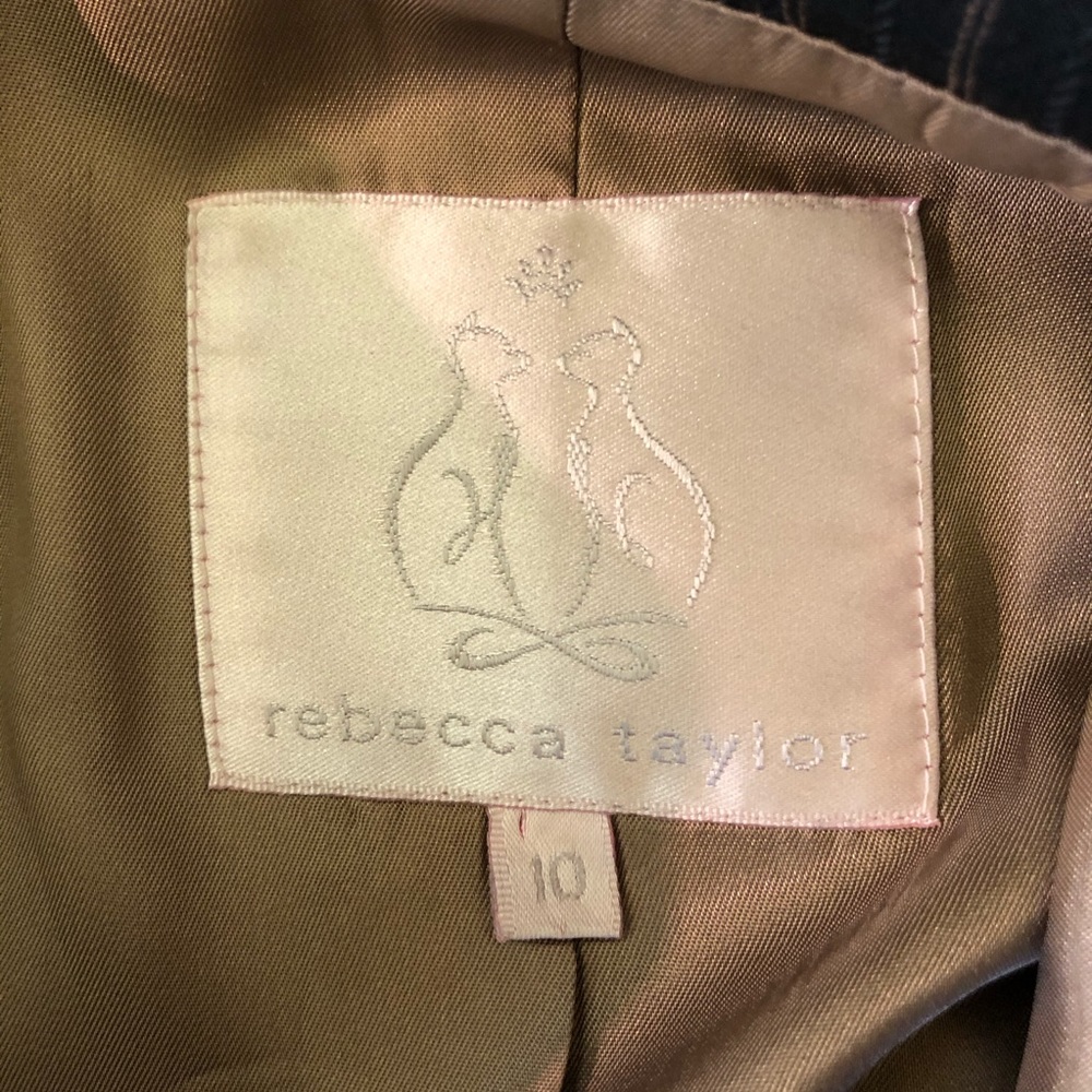 Rebecca Taylor gray pinstripe blazer wool blend size 10 - Picture 3 of 8